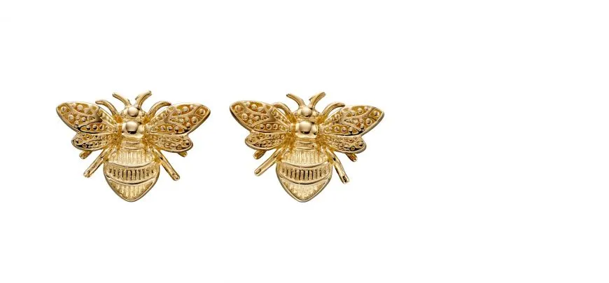 9ct yellow gold designer bee necklace.