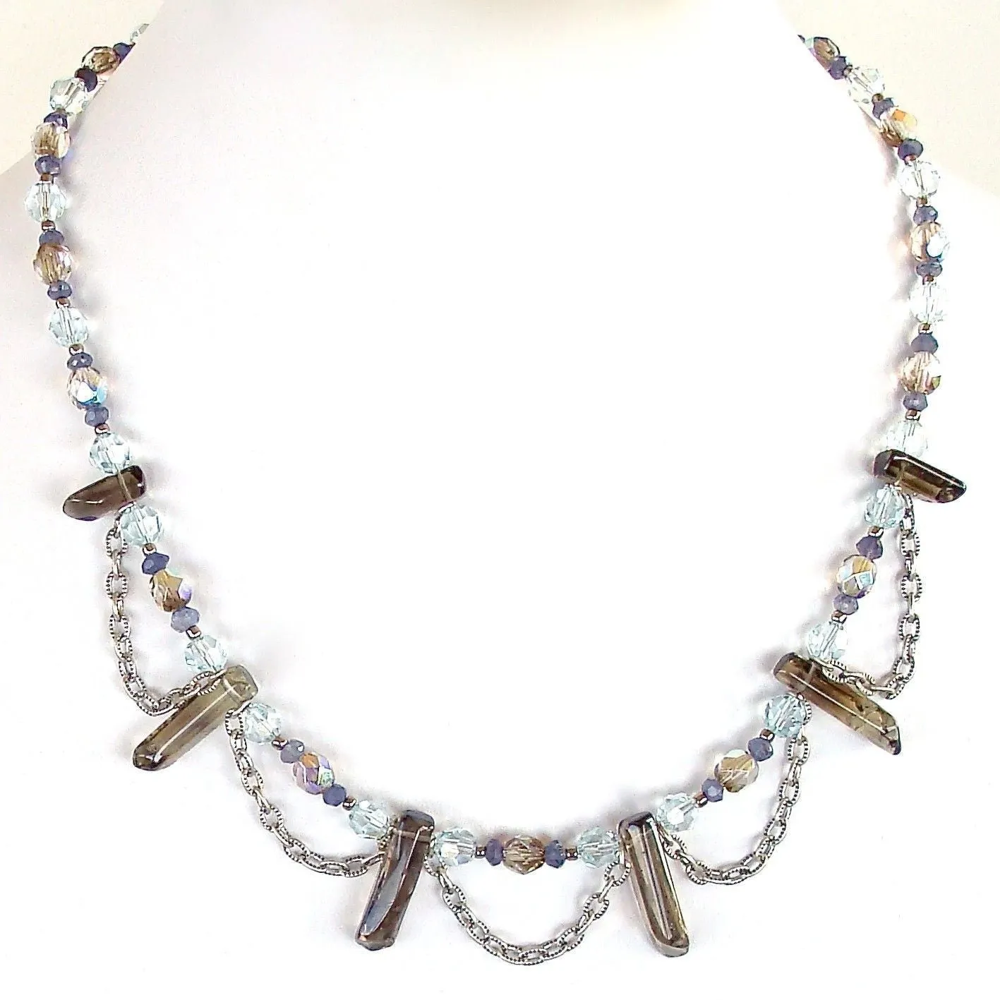 Daenerys: 17" Smoky Quartz Spike Necklace