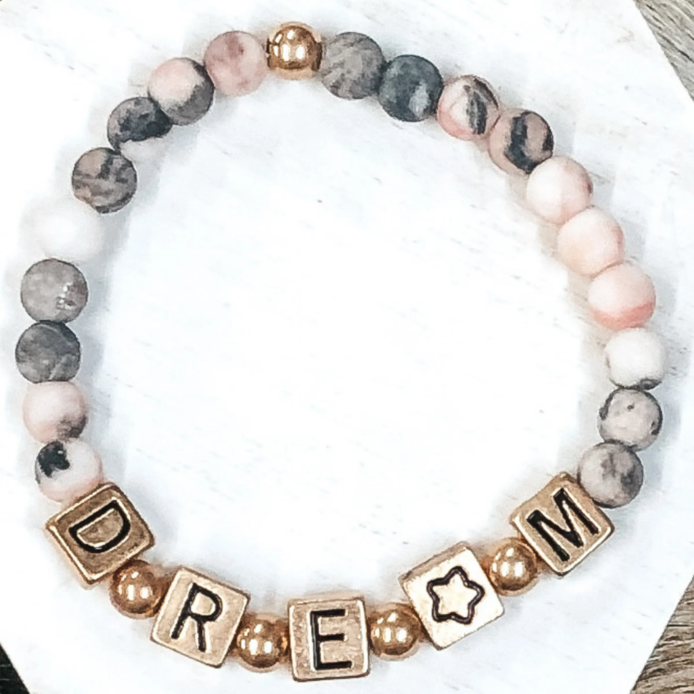Dream On Bracelet in Pink Marble