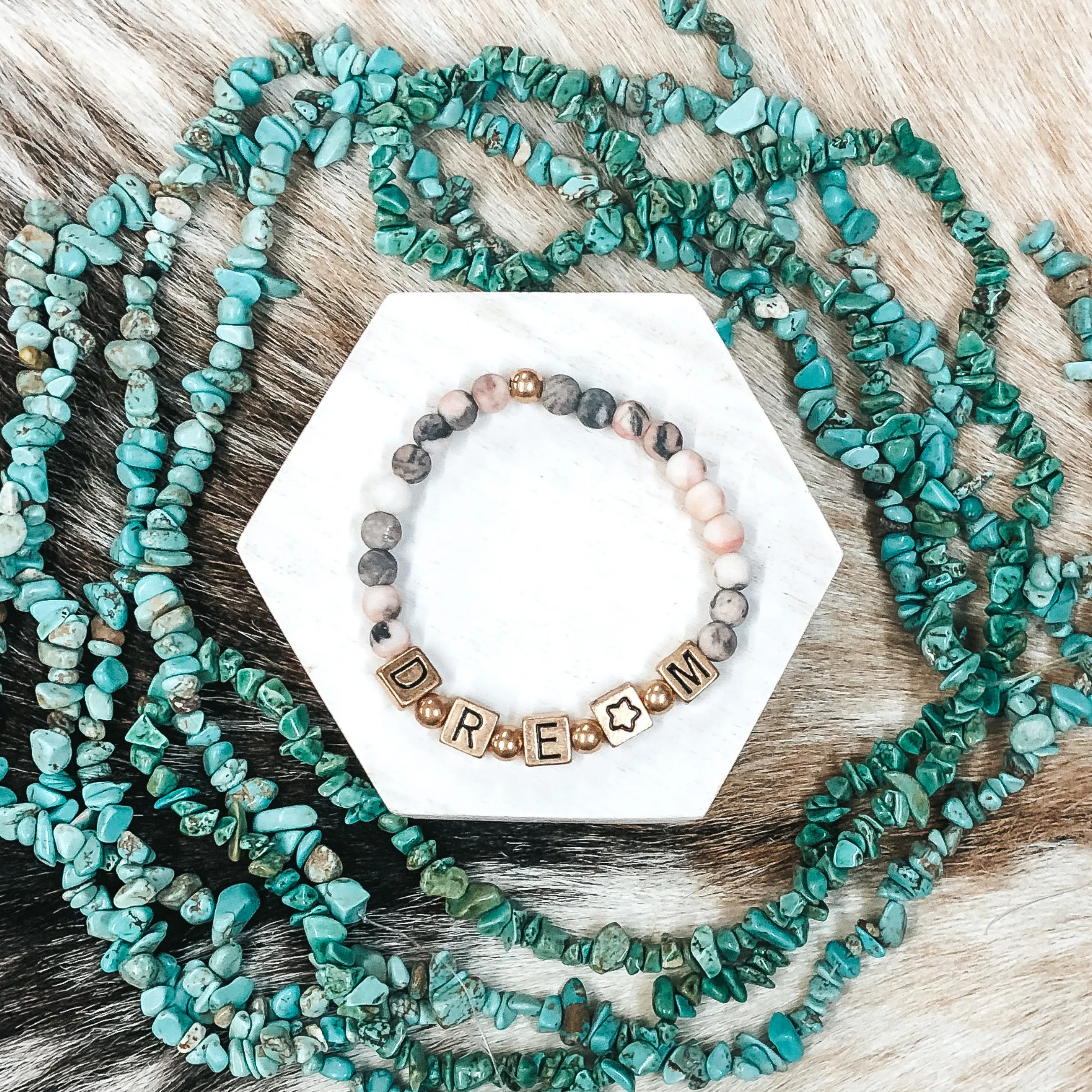 Dream On Bracelet in Pink Marble