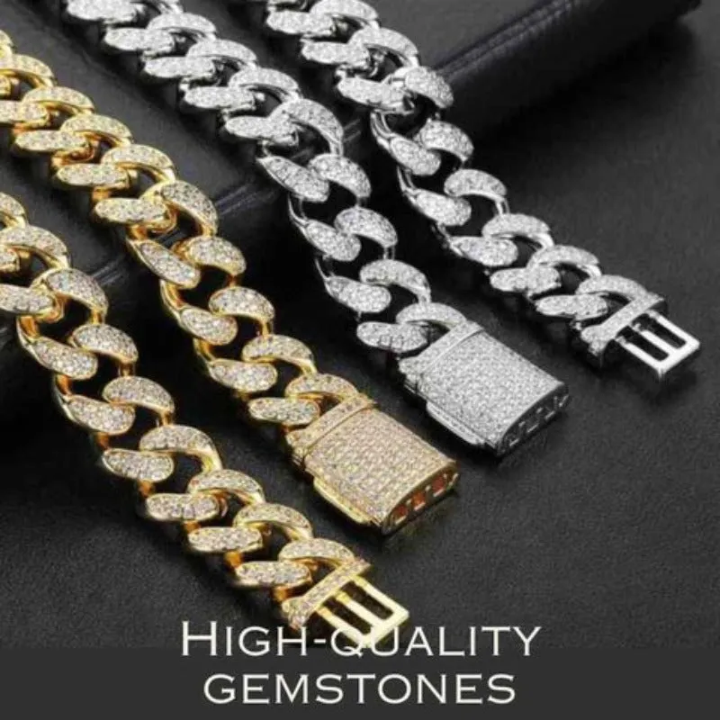 Full Zircon Bracelet 18K Gold Chain