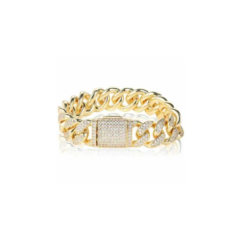 Full Zircon Bracelet 18K Gold Chain