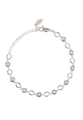 Milan Link Gemstone Bracelet Silver Blue Topaz