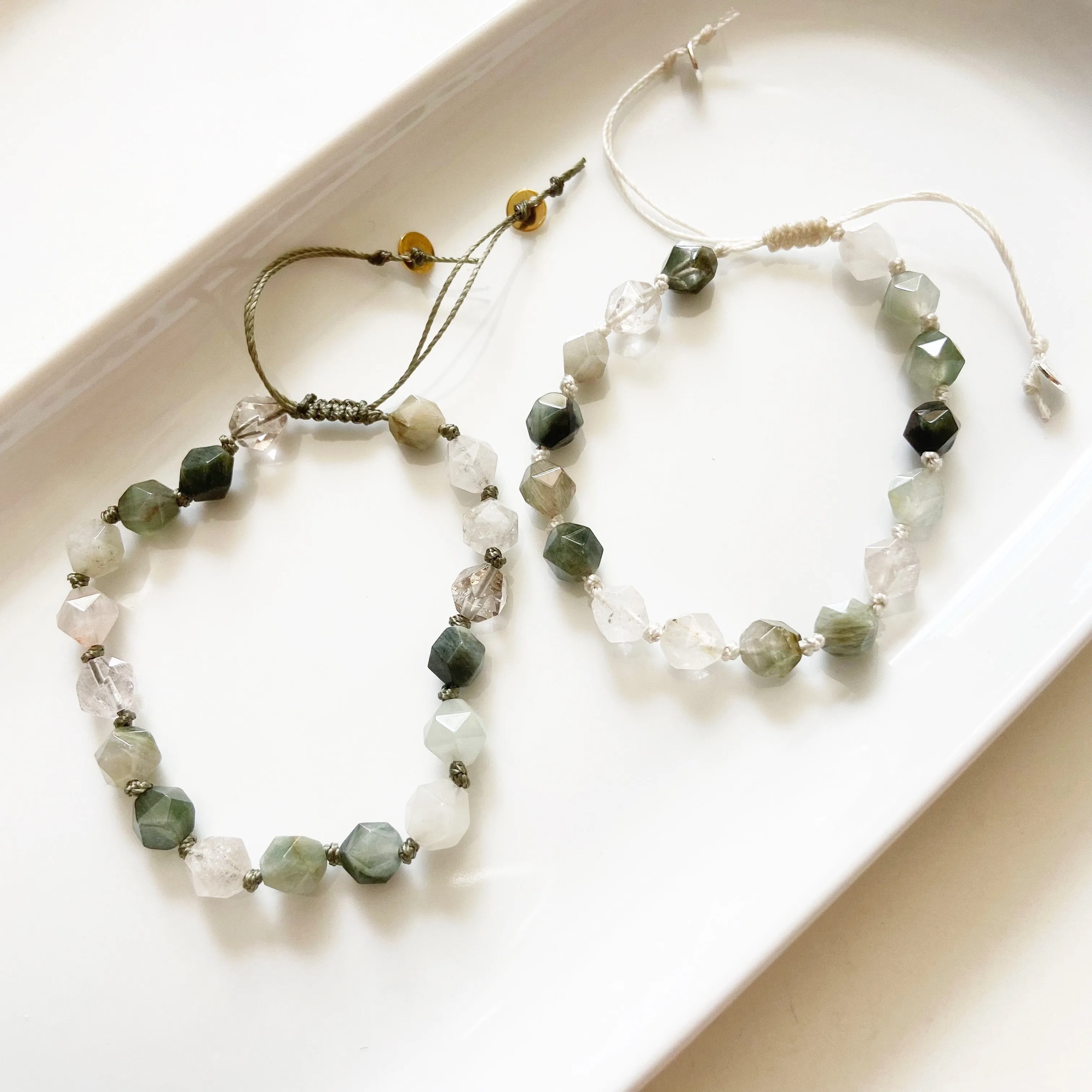 Multi-Color Rutilated Quartz Adjustable Knotted Bracelet